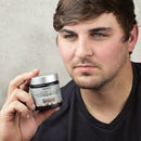Men's Whipped Tallow and Honey Balm, Unscented, Man Holding Jar