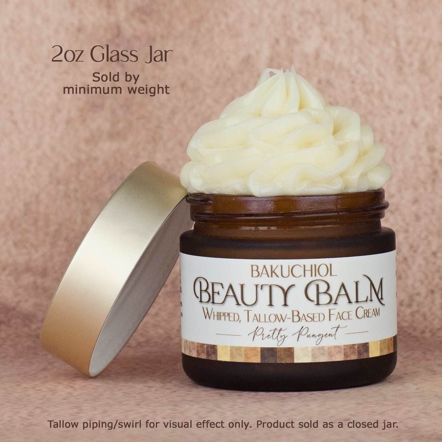 Bakuchiol Anti-Aging Tallow Face Cream, Pretty Pungent, Open Swirl