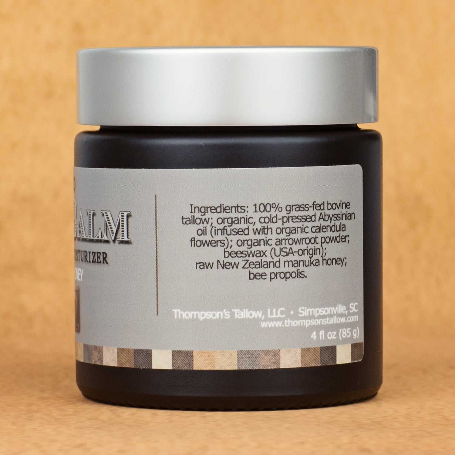 Men's Whipped Tallow and Honey Balm, Unscented, Ingredients